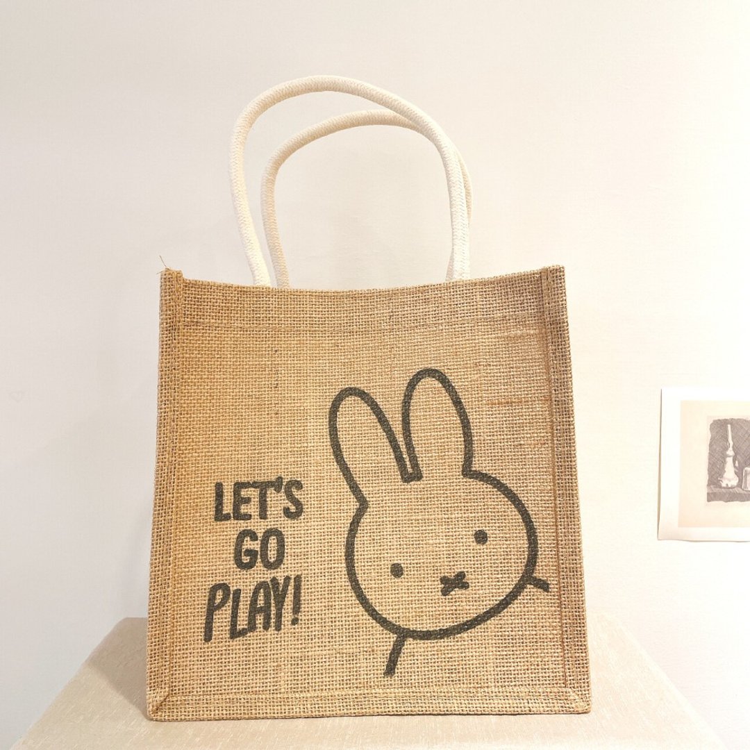 MIFFY授权 | 亚麻野餐手提袋 (M) - LET'S GO PLAY! - 手提包/手提袋 - 棉 