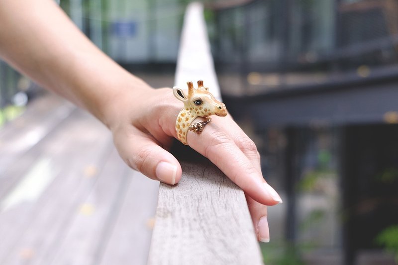 Gina, Giraffe Ring. Safarica Collection. Handmade. Animal Loves. - 戒指 - 铜/黄铜 咖啡色