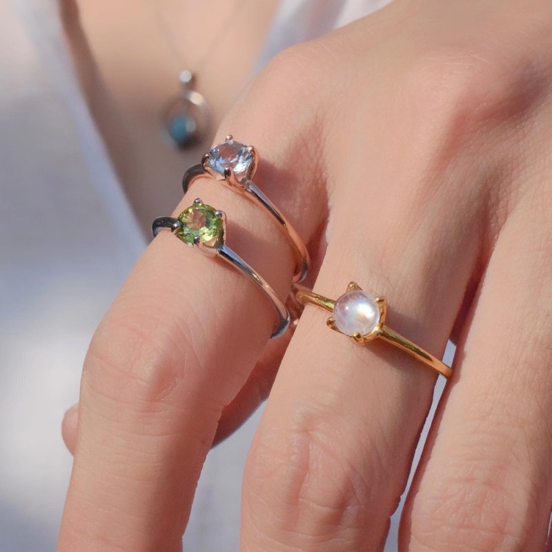 M ring base gemstone #minimsignature #minimthem R540 - 戒指 - 纯银 