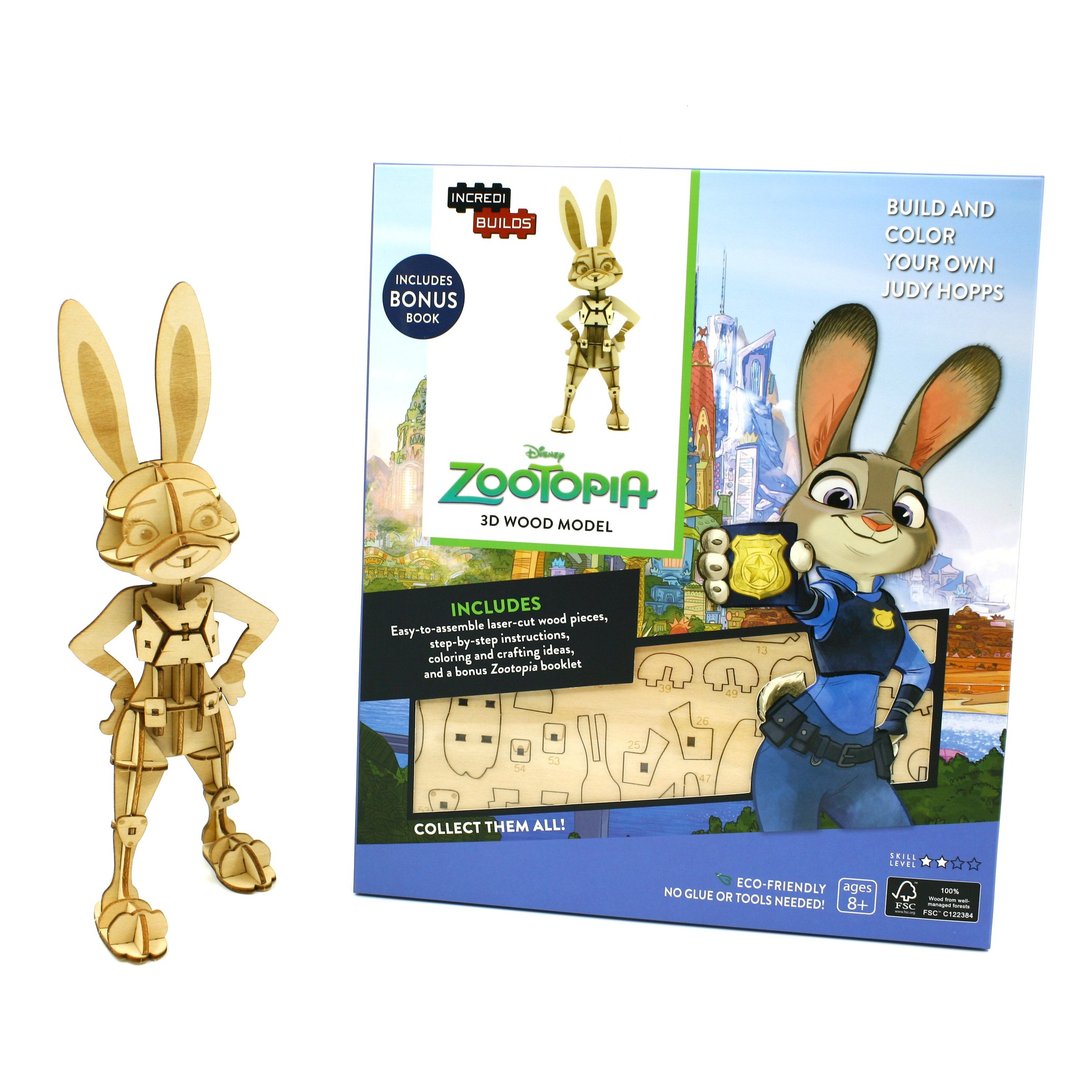 Incredibuilds 3D立体木拼图 | Zootopia 哈茱蒂 - 拼图 - 木头 咖啡色