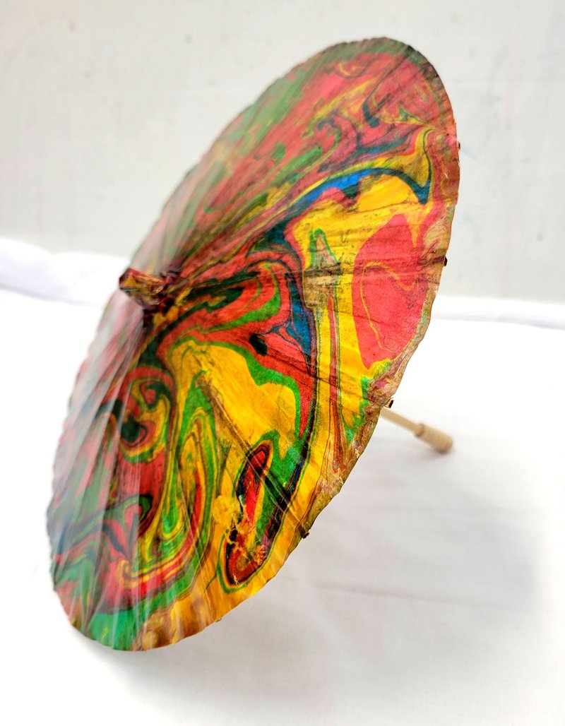 仿古迷你浮染油纸伞 - 插画/绘画/写字 - 纸 