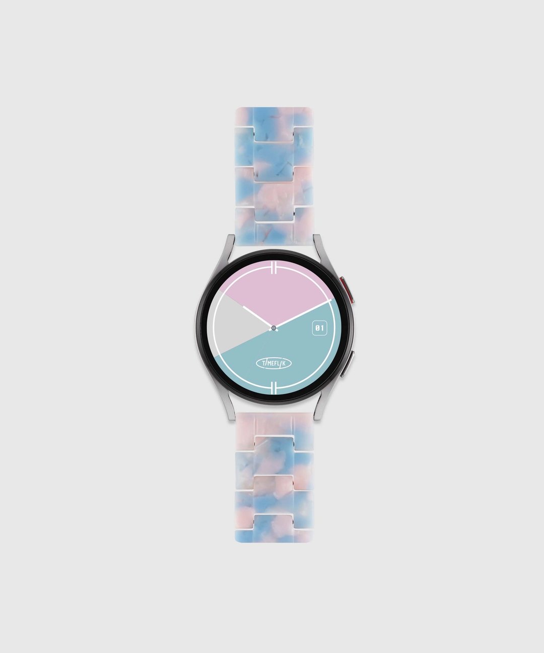 TIMEFLIK Formica 大理石纹 Galaxy 手表表带 - 粉蓝 - 表带 - 其他材质 