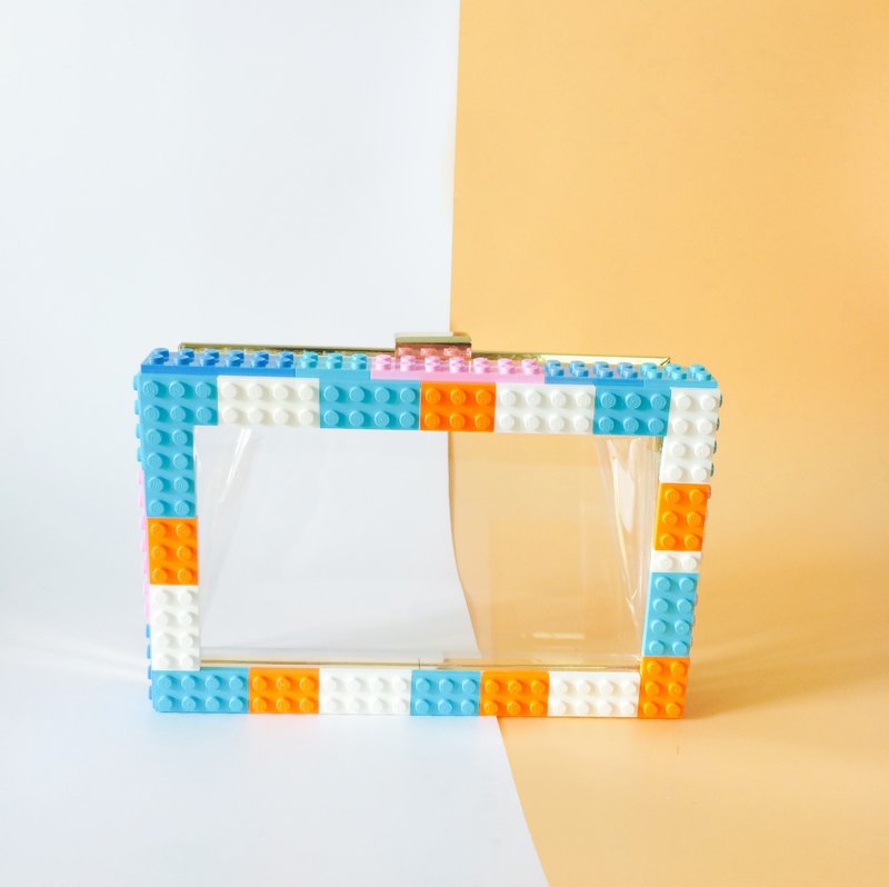 乐高包包系列 - 手拿包 - 蓝色 - 粉色 - 白色 - 拼色 - 手拿包 - 压克力 透明