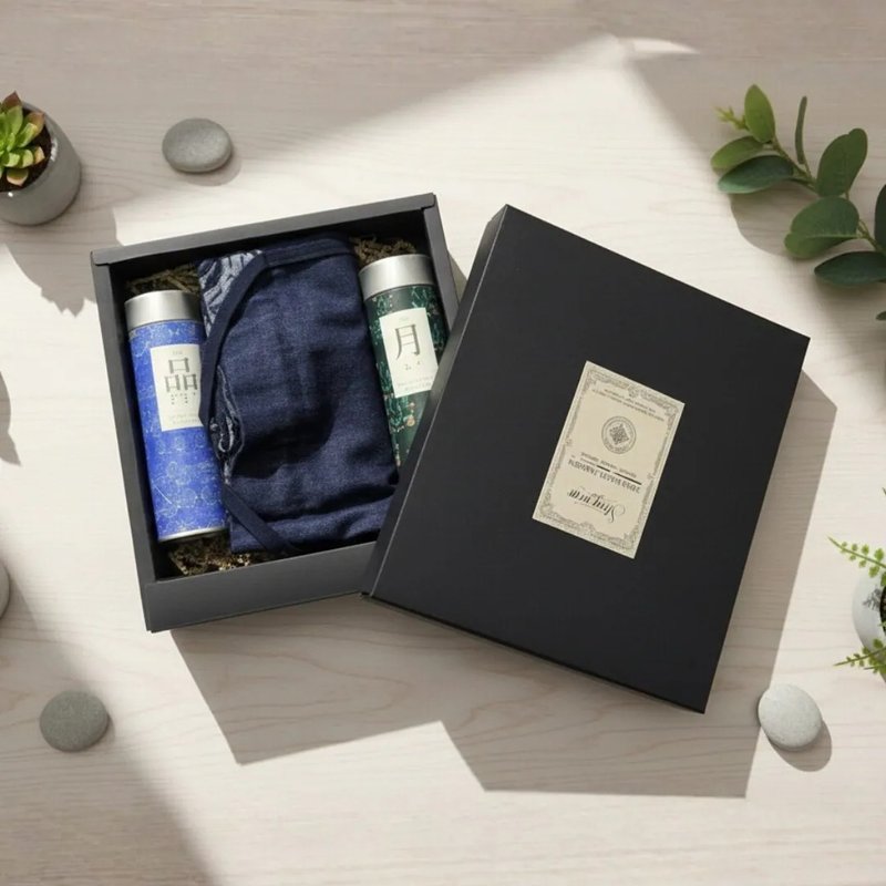 【永续时尚礼盒】零废束口包 x 视障协会茶品 - 束口袋双肩包 - 棉．麻 