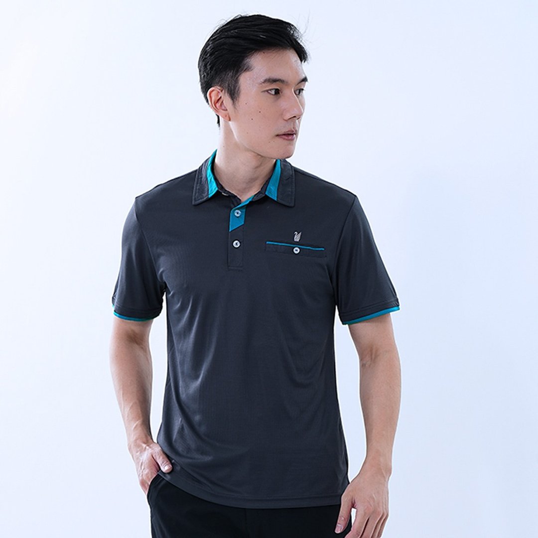 游遍天下 男款吸湿排汗抗UV机能POLO衫 GS1037  (M-6L 大尺码) / - 男装运动衣 - 聚酯纤维 蓝色