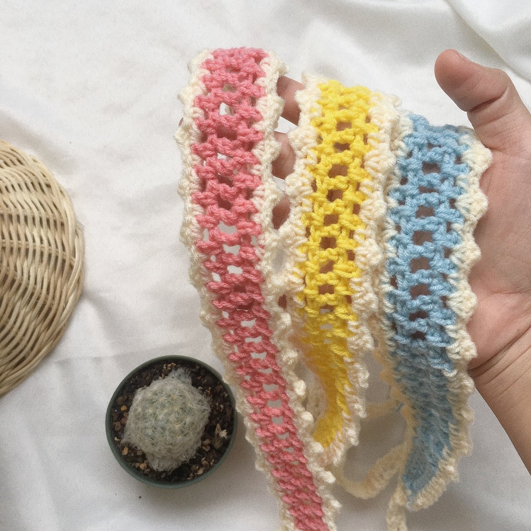 crocheted headband - 发饰 - 聚酯纤维 多色