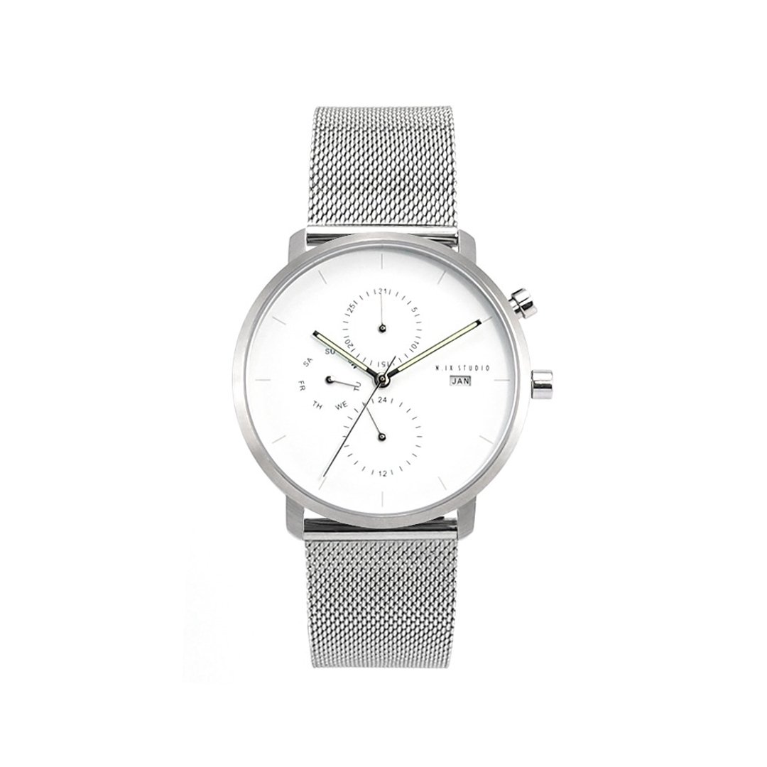 Minimal Watches : MONOCHROME CLASSIC - PEARL/MESH - 女表 - 不锈钢 银色