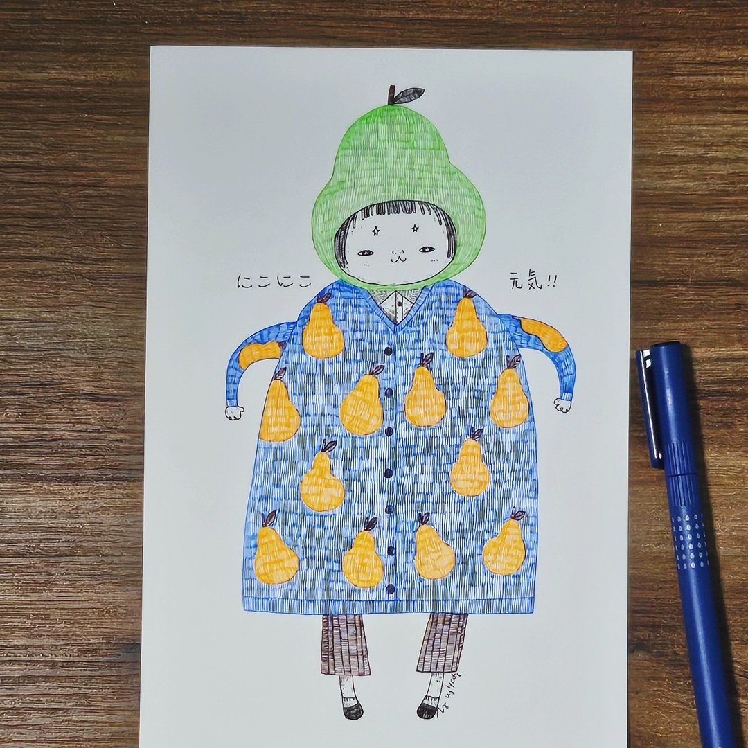 丑丑手绘元气香梨(手绘原稿连木画框) - 海报/装饰画/版画 - 纸 多色