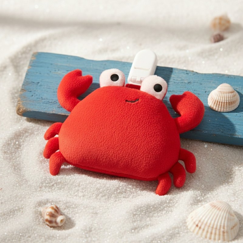 Bucute横行天下小红蟹/孩子勇气伙伴/告别胆小守护御守袋 - 平安符/符袋 - 聚酯纤维 红色