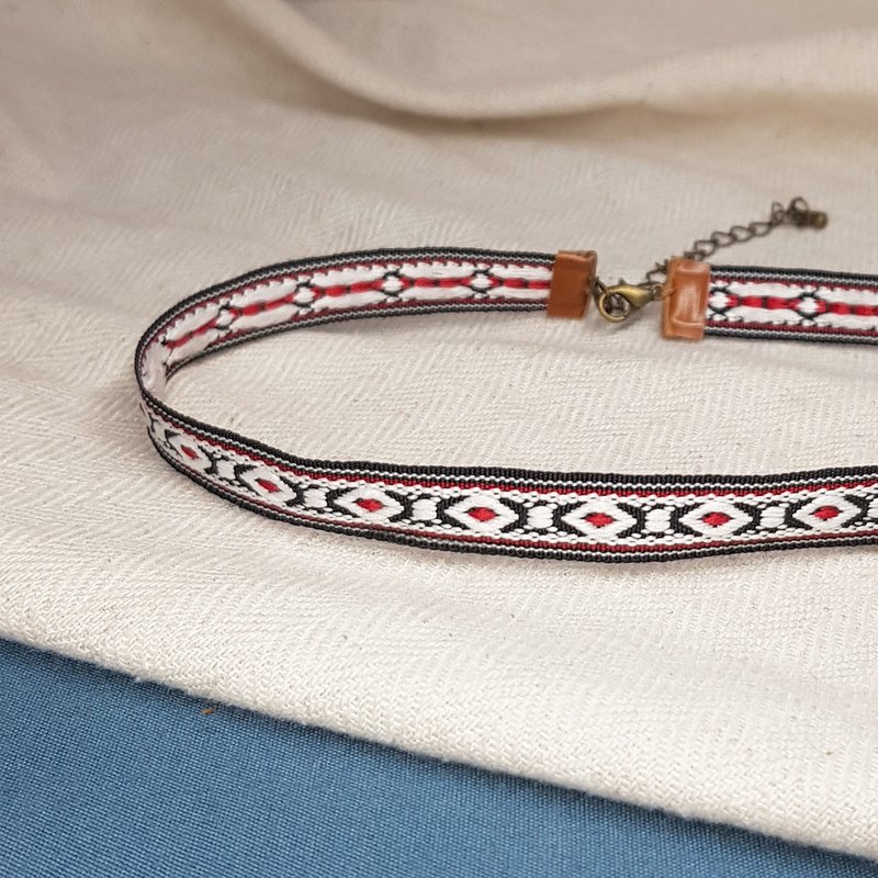 织带颈链 颈链 手链 种子 橡实 蕾丝 蕾丝颈链 橡实颈链 项链 种子 - 项链 - 其他人造纤维 白色