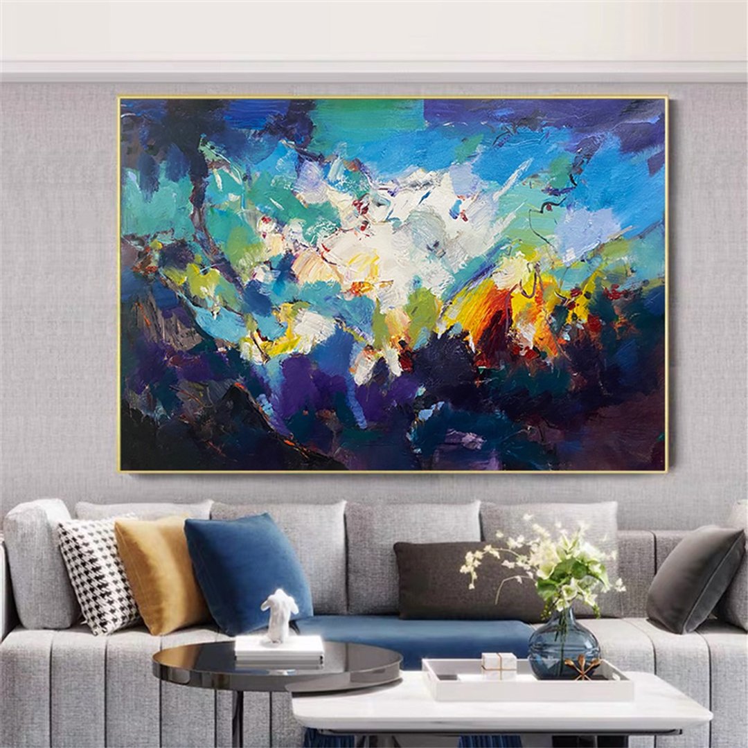 山/手绘油画/抽象/原创商品/装饰画/挂画/客厅/走廊/沙发背景画 - 海报/装饰画/版画 - 亚麻 多色