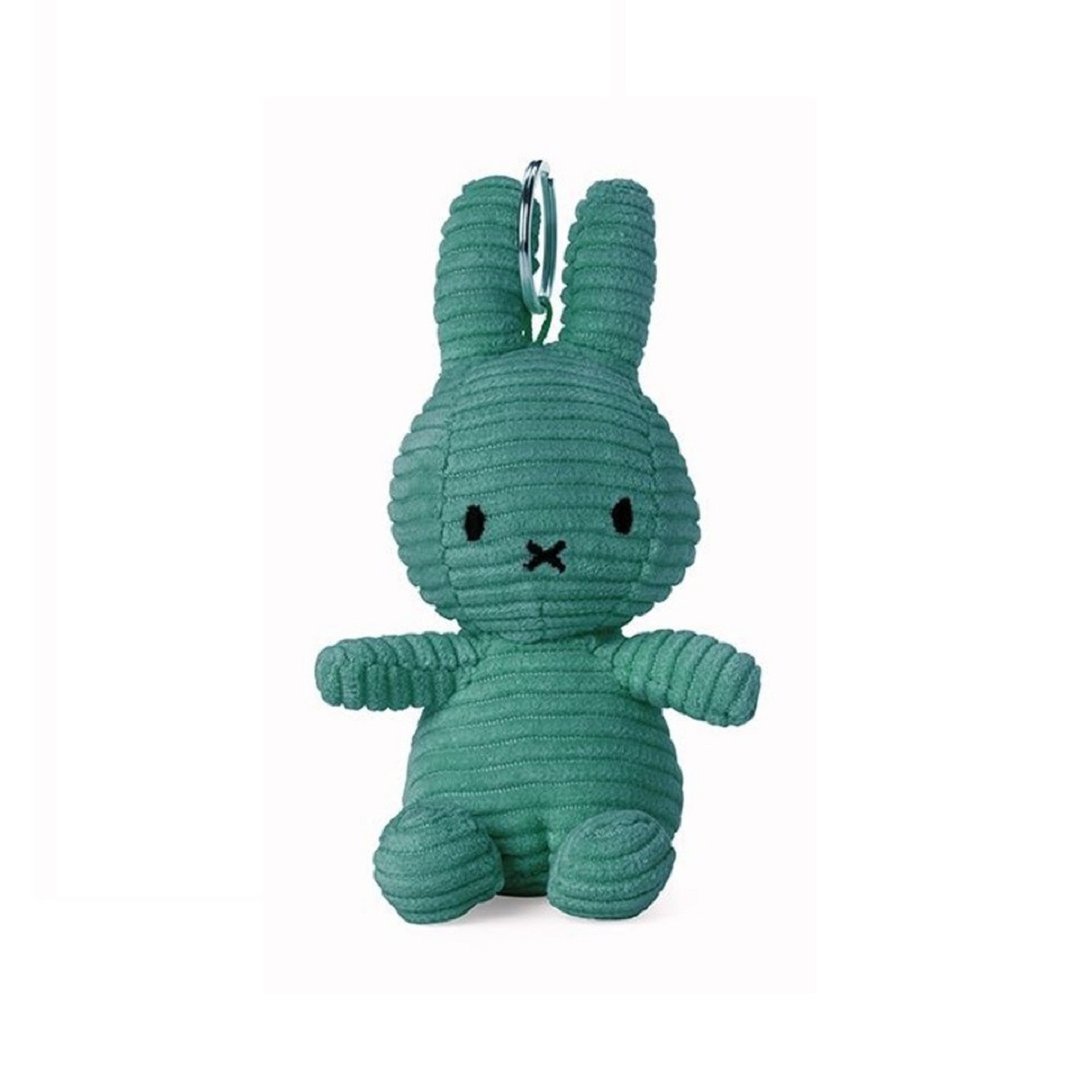 荷兰 Bon Ton Toys | Miffy 米飞兔 灯芯绒 钥匙圈 绿色 10cm - 钥匙链/钥匙包 - 其他材质 绿色