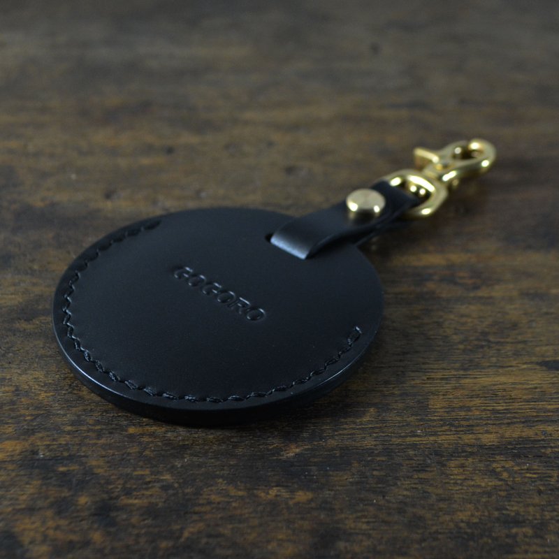 意大利协会认证植鞣革黑色手缝gogoro/gogoro2钥匙套 - 钥匙链/钥匙包 - 真皮 黑色