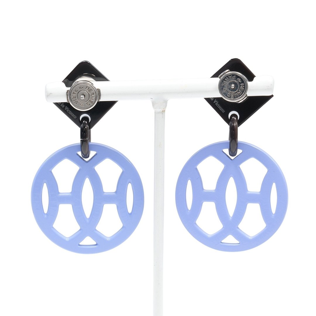 【日本直送】爱马仕 垂坠水牛角耳环 约6.2g HERMES【中古】A级 - 耳环/耳夹 - 其他材质 紫色