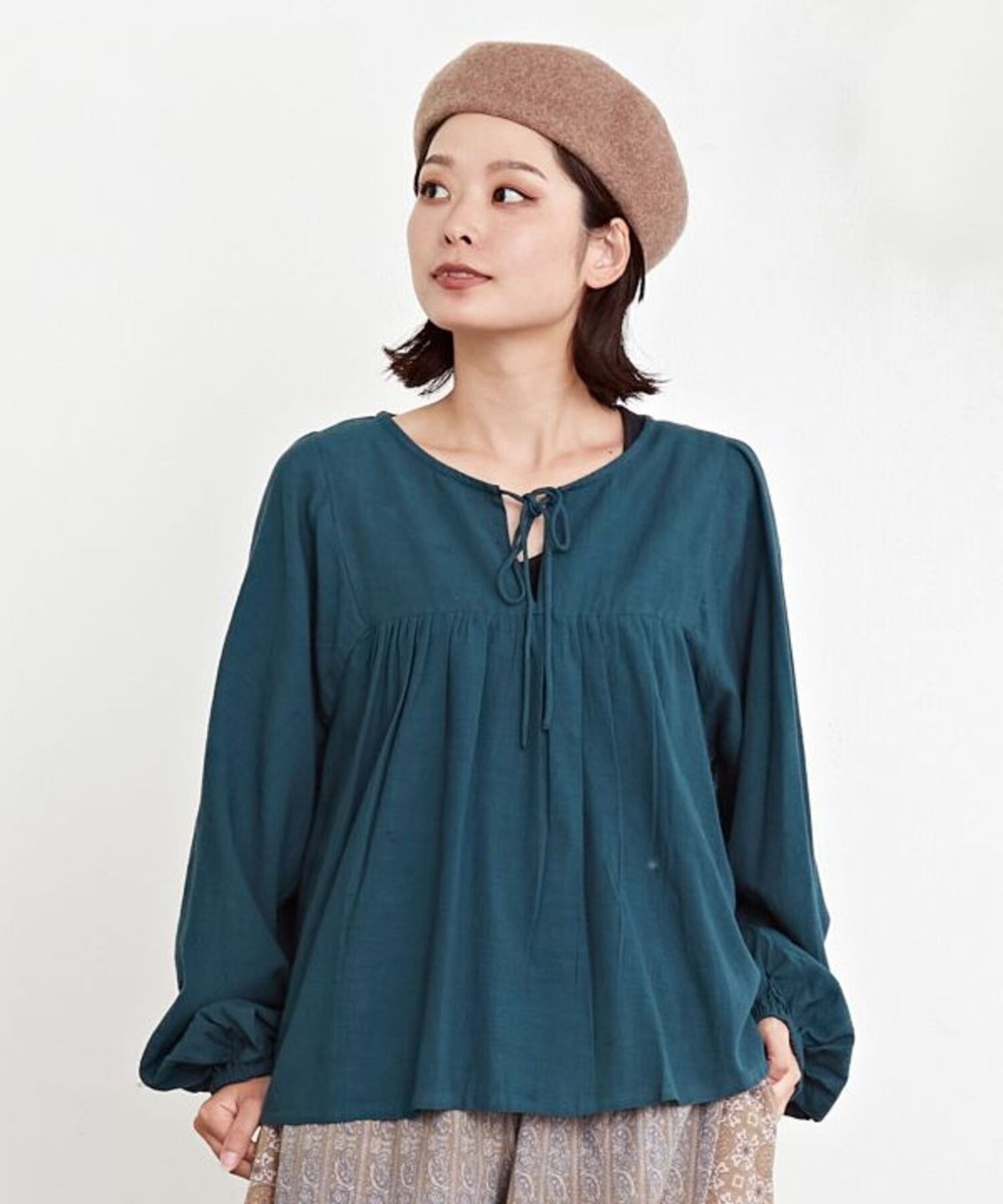 【热门预购】日系简约舒适绑绳长袖上衣 (4色) IKH-4201 - 女装上衣 - 其他材质 
