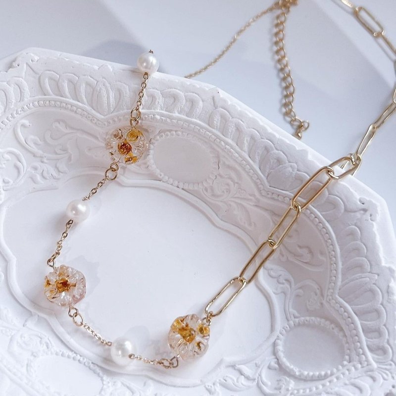 透明雏菊个性欧美项链/手链 - 手链/手环 - 其他金属 金色