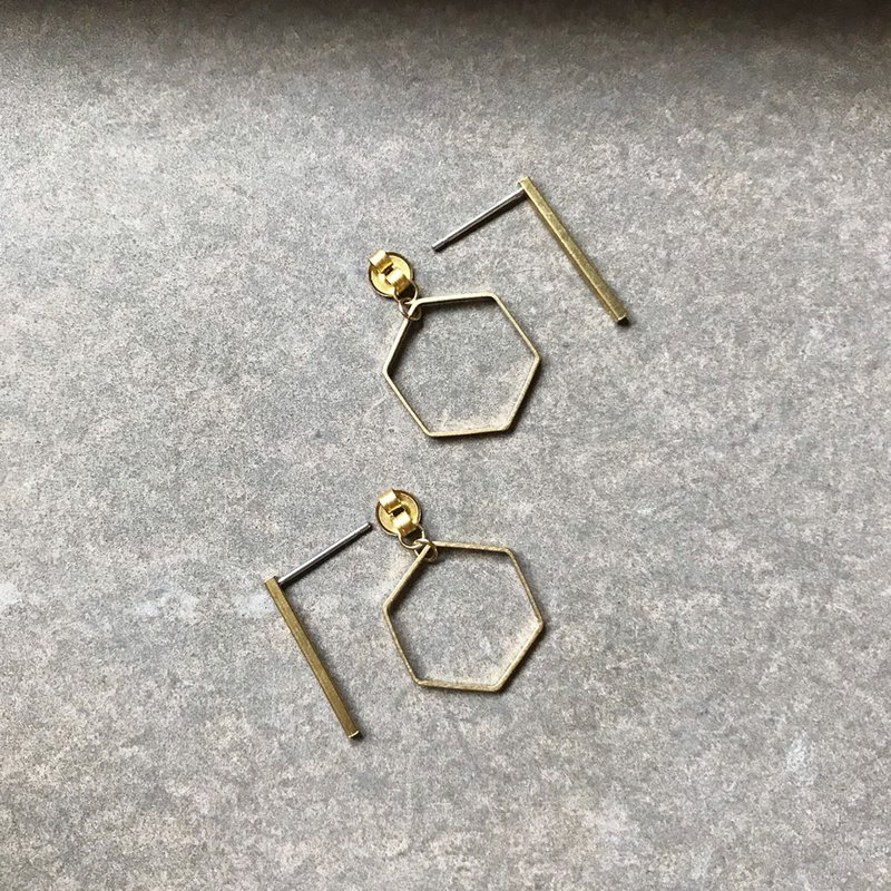黄铜耳环_有机几何 - 耳环/耳夹 - 铜/黄铜 金色