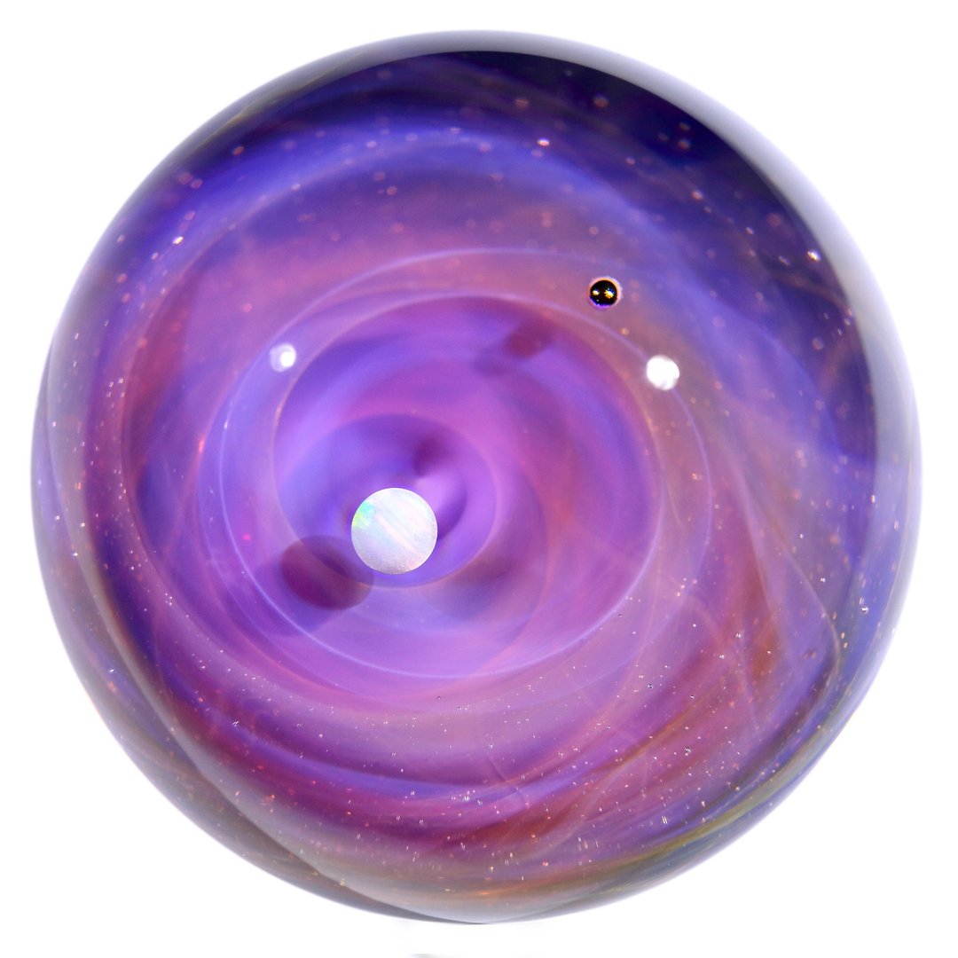 51mm 24K金球宇宙玻璃球摆设 no.M180 - 摆饰 - 玻璃 紫色