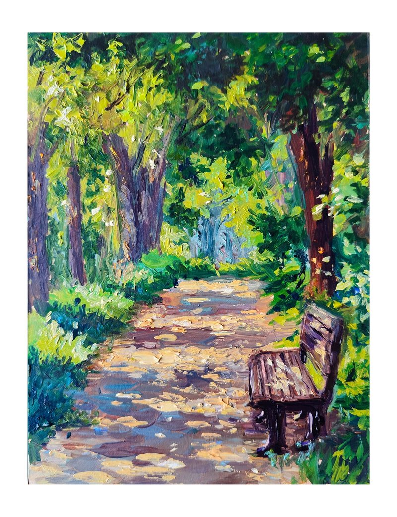 花画 自然画 玫瑰花 风景画，手绘原创艺术 20/15 厘米 - 海报/装饰画/版画 - 其他材质 绿色