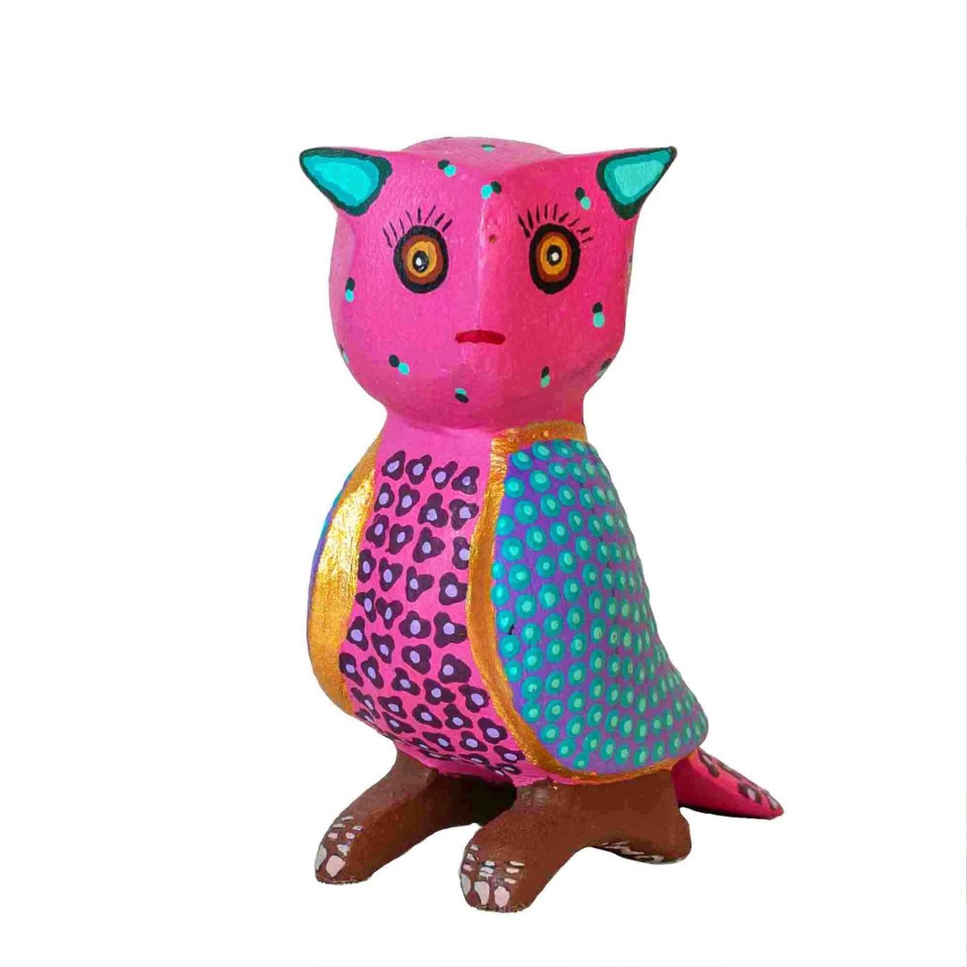 【神兽手工木雕】Buho Rosado/墨西哥 - 玩偶/公仔 - 木头 咖啡色