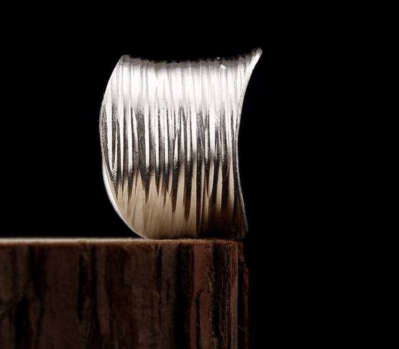 Real S 925 Sterling Silver Handmade Women Personalized Wide Rings Nepal Ethnic - 戒指 - 纯银 银色