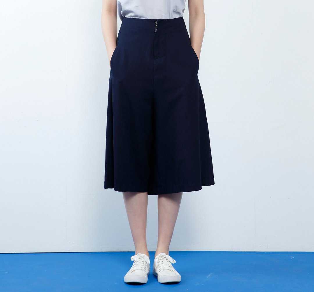 WD Inia Gaucho Pants Indigo不对称宽裤 - 蓝染 - 女装长裤 - 其他材质 蓝色