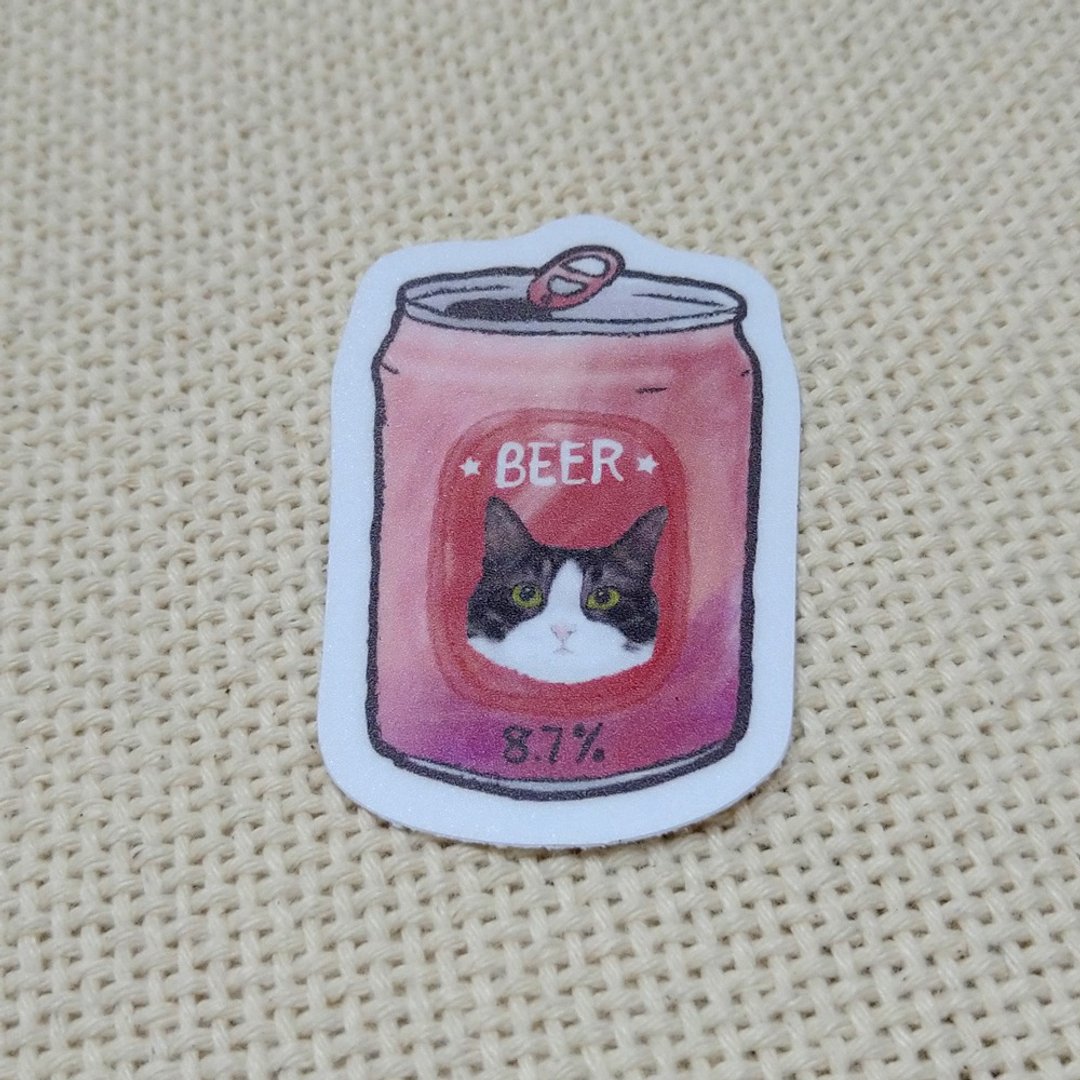 黑猫啤酒-防水车贴-行李箱贴纸-奔驰猫-猫咪_防水贴纸 - 贴纸 - 防水材质 