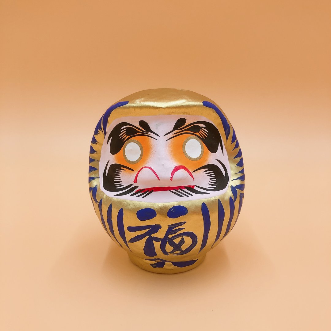 【招福祈愿】达摩不倒翁 だるま 金色 多尺寸 摆设 送礼 许愿 DIY - 摆饰 - 纸 金色