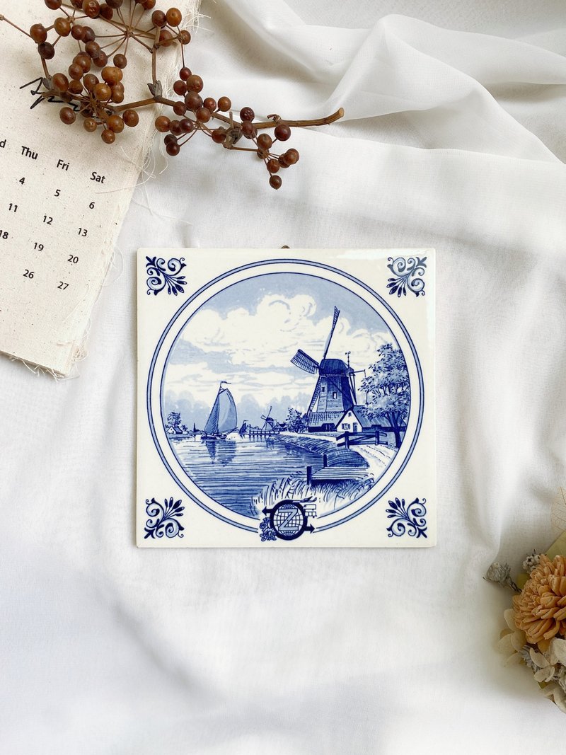 【好日恋物】荷兰带回vintage经典风车图正方形腾壁挂装饰 - 墙贴/壁贴 - 瓷 多色