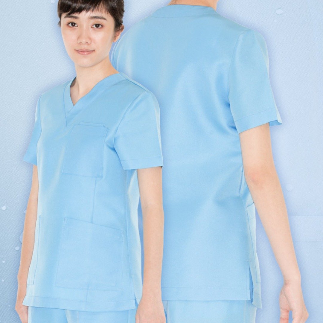 多色纳米抗菌手术服牙医服护士护理员短袖上衣医美诊所制服NW6214 - 女装上衣 - 聚酯纤维 多色