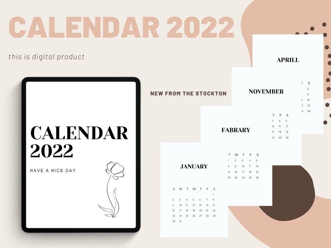 2022 简约风格数位月历 - 笔记本/手帐 - 其他材质 白色