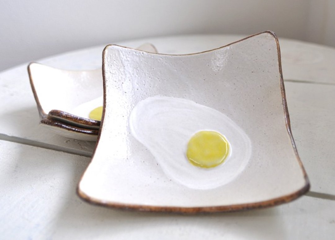Sunny Side Up ☆ bread [ROUND] - 花瓶/陶器 - 陶 白色