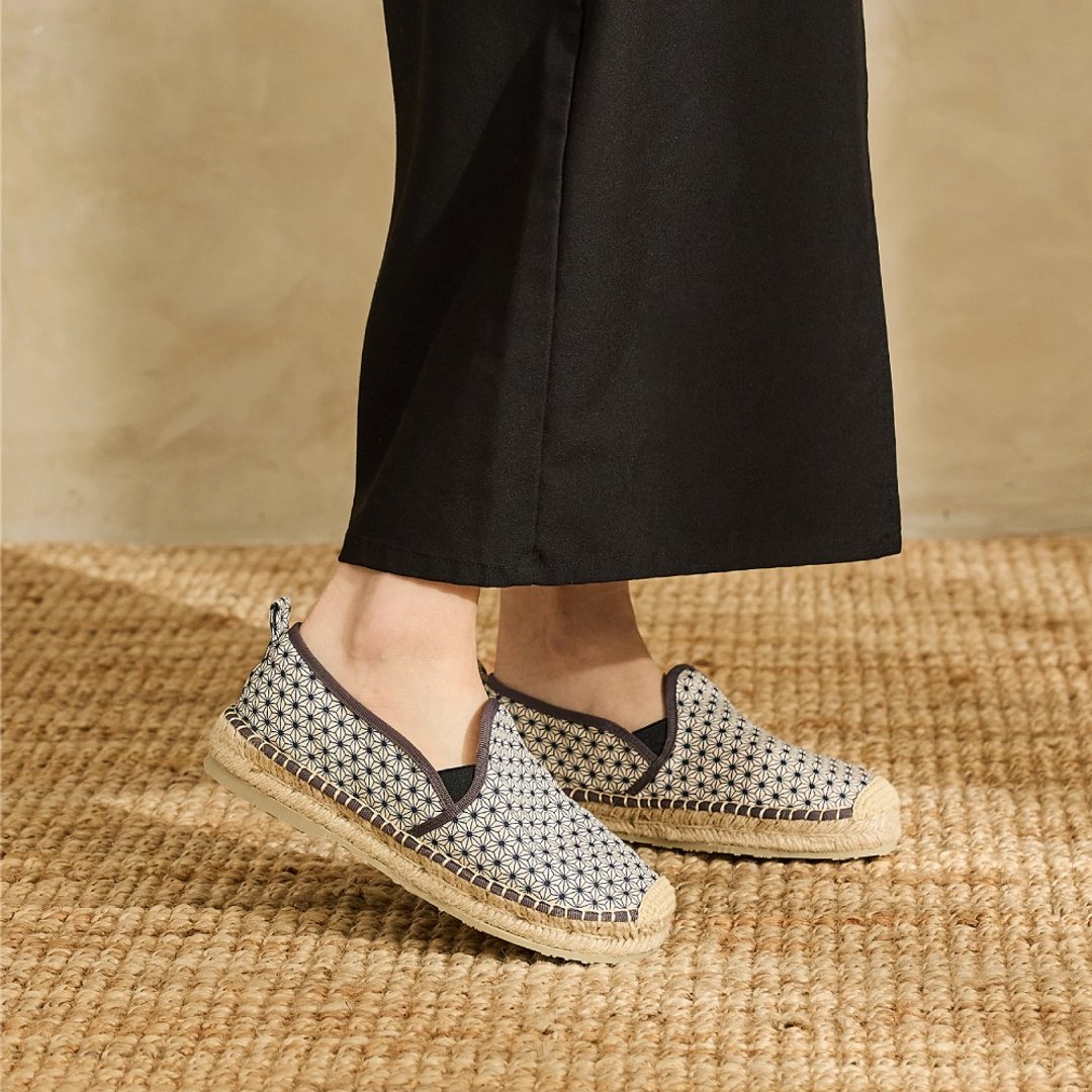 新品上架 草编鞋 和风麻叶 米白 +Plus - 女款休闲鞋 - 棉 白色