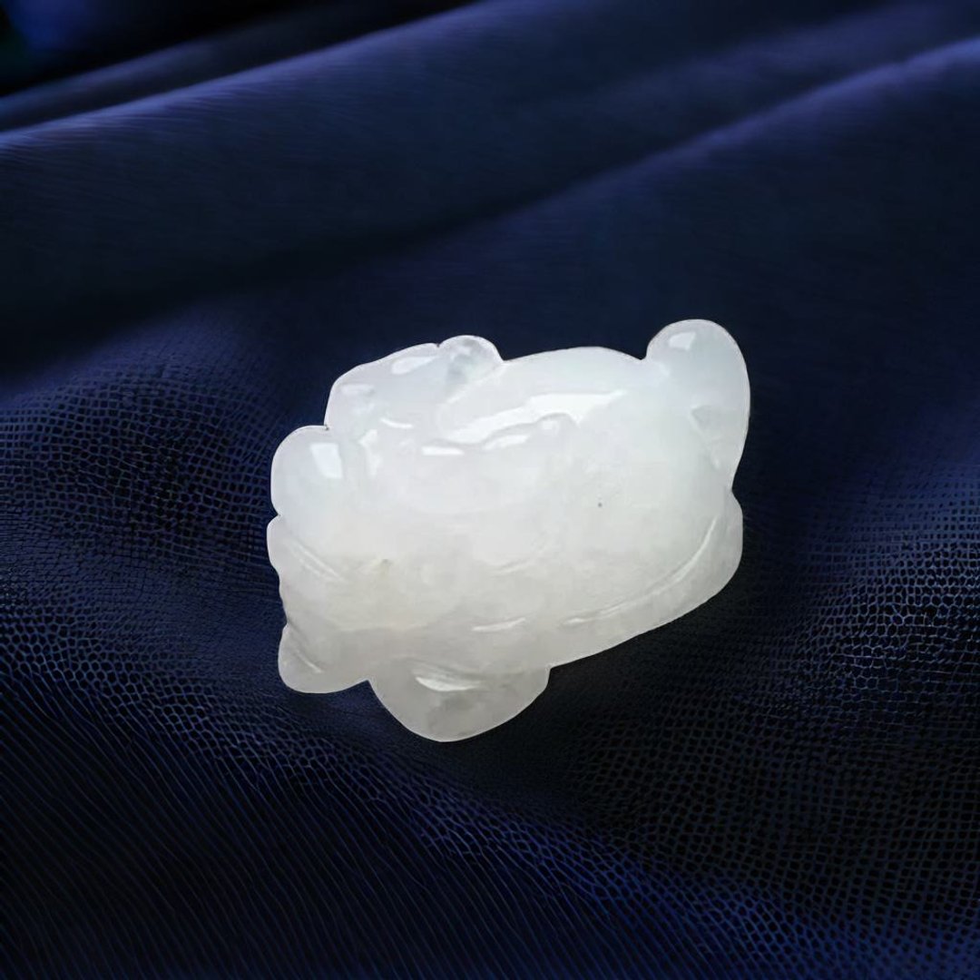 冰种翡翠龙龟 | 天然缅甸玉翡翠A货 | 送礼 - 其他 - 玉石 白色