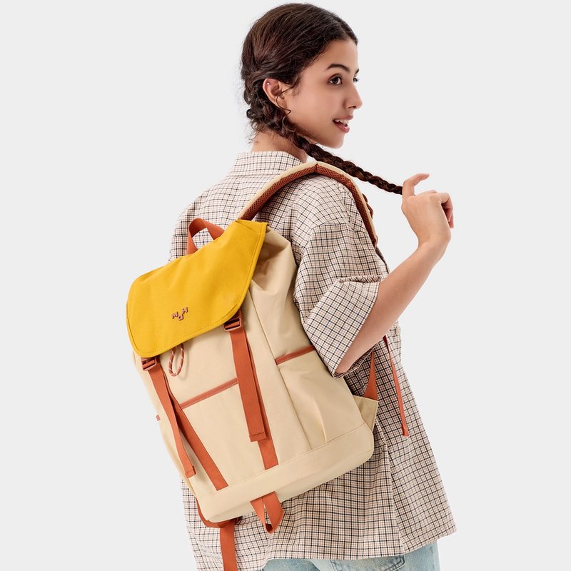 MAH 羊舍聯名大學生户外雙肩包 輕便大容量 防潑水 電腦背包 - 后背包/双肩包 - 聚酯纤维 橘色