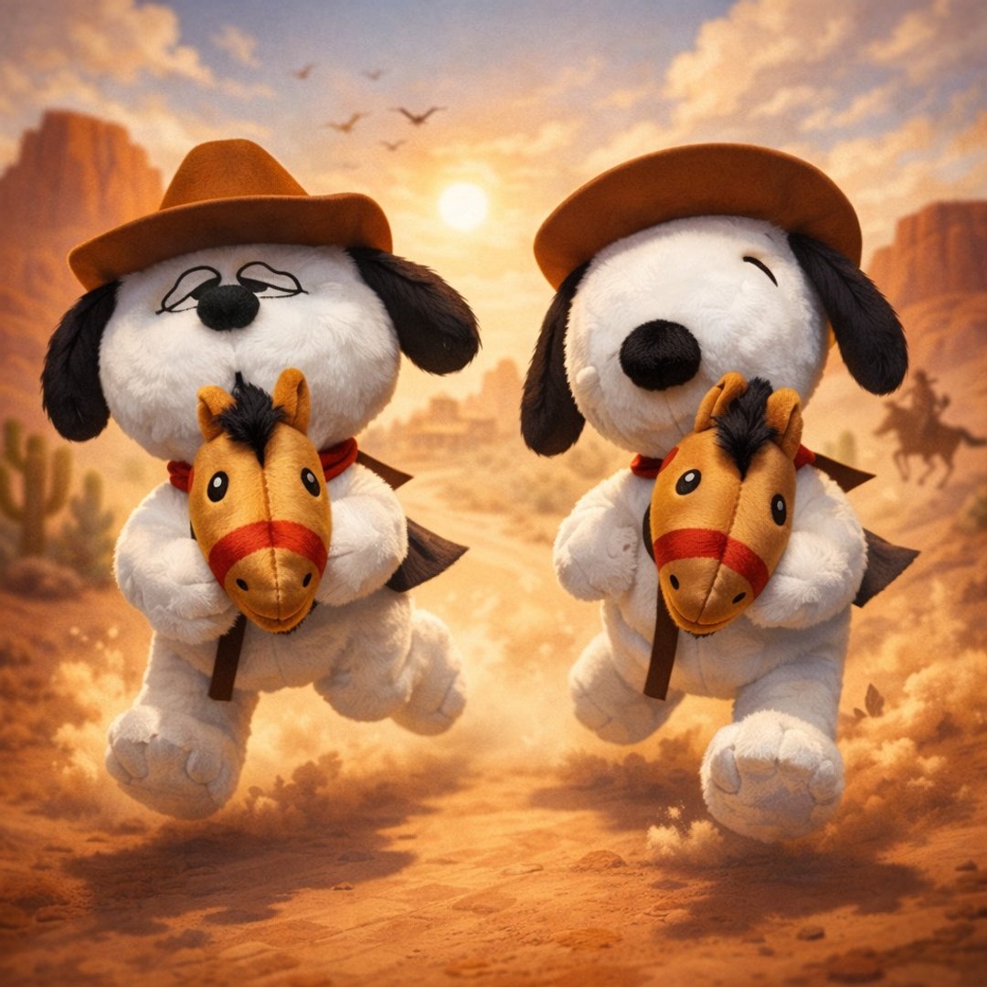 骑小马 欧拉夫马年玩偶 马年史努比玩偶 snoopy Olaf 牛仔 - 玩偶/公仔 - 聚酯纤维 金色