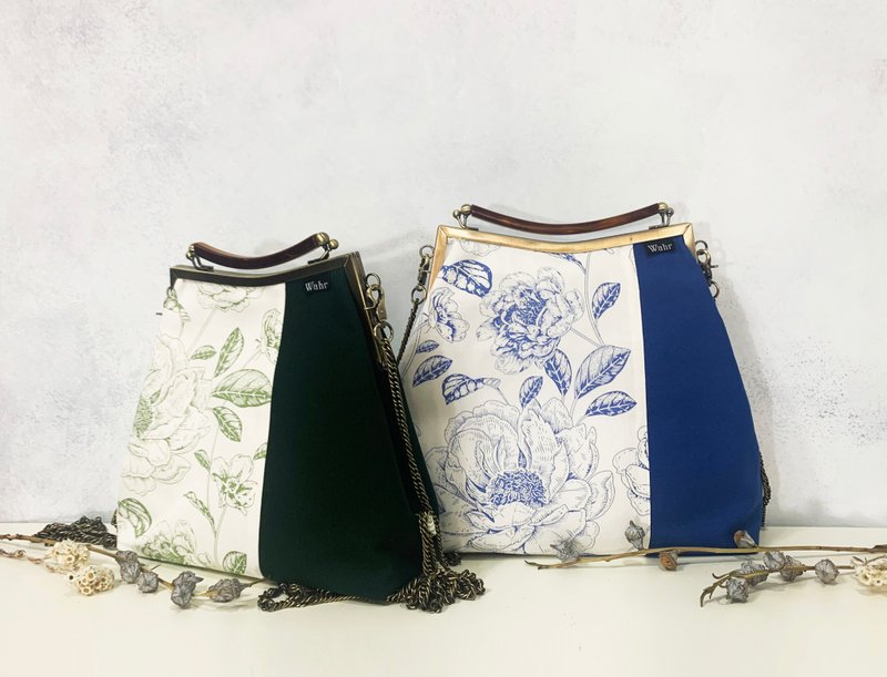 线条花 梯形口金包 侧背包 后背包 肩背包 链条包 手提包 - 侧背包/斜挎包 - 棉．麻 多色