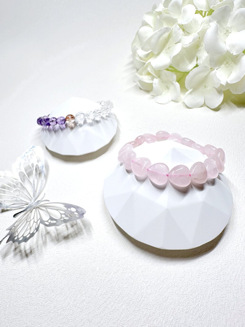 心形粉晶 Rose Quartz 手链 - 手链/手环 - 水晶 
