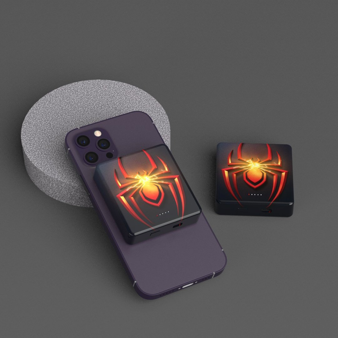 【限量】迪士尼 Marvel 8000mAh 磁吸式行动充电 - 蜘蛛侠Logo - 充电宝/传输线 - 塑料 黑色