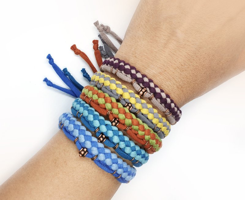 Boho Braided Bracelet for Men, Friendship Bracelet Gift for Him - 手链/手环 - 环保材料 多色
