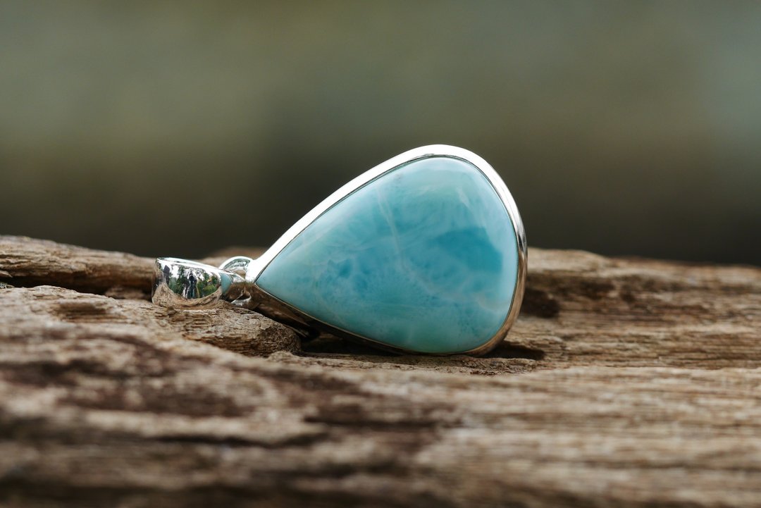 (AAA) 拉利玛坠子 ∣ Larimar (#LRISH129) - 项链 - 宝石 蓝色