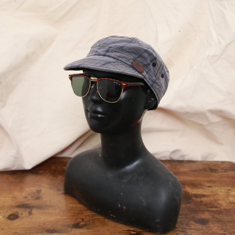 Back to Green:: 户外渔夫帽 灰色线条 交织 d-33//vintage hat - 帽子 - 棉．麻 