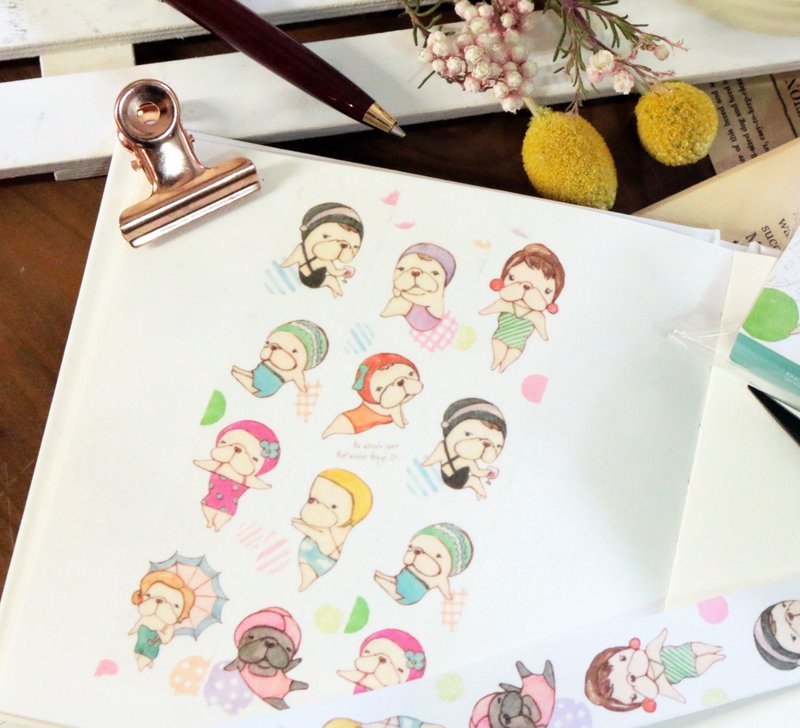 (售完)复古泳装-和纸胶带 - 纸胶带 - 纸 白色