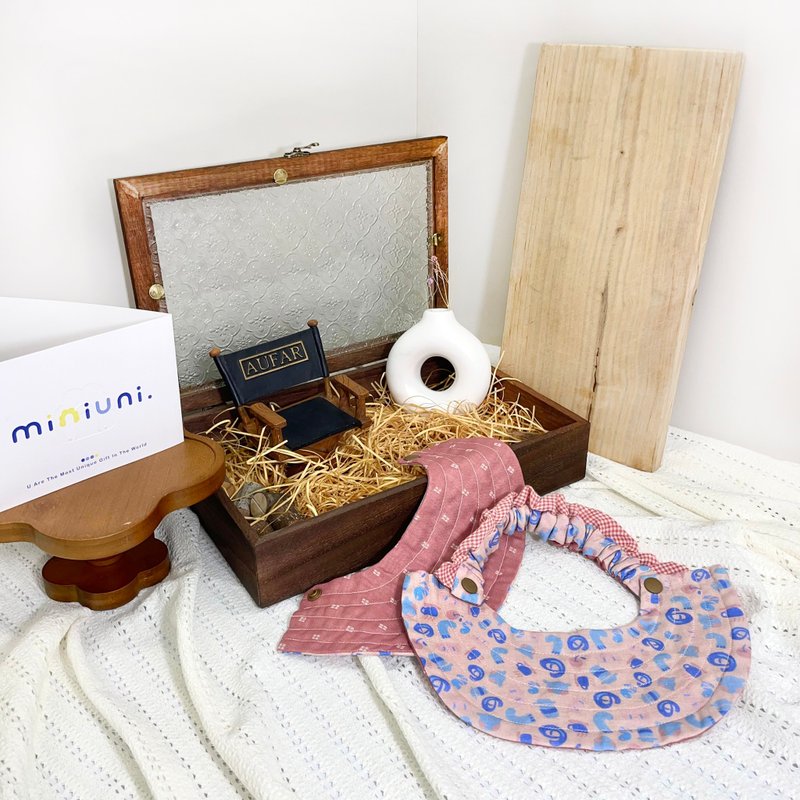 缘型弧形压纹口水巾 - 围嘴/口水巾 - 棉．麻 