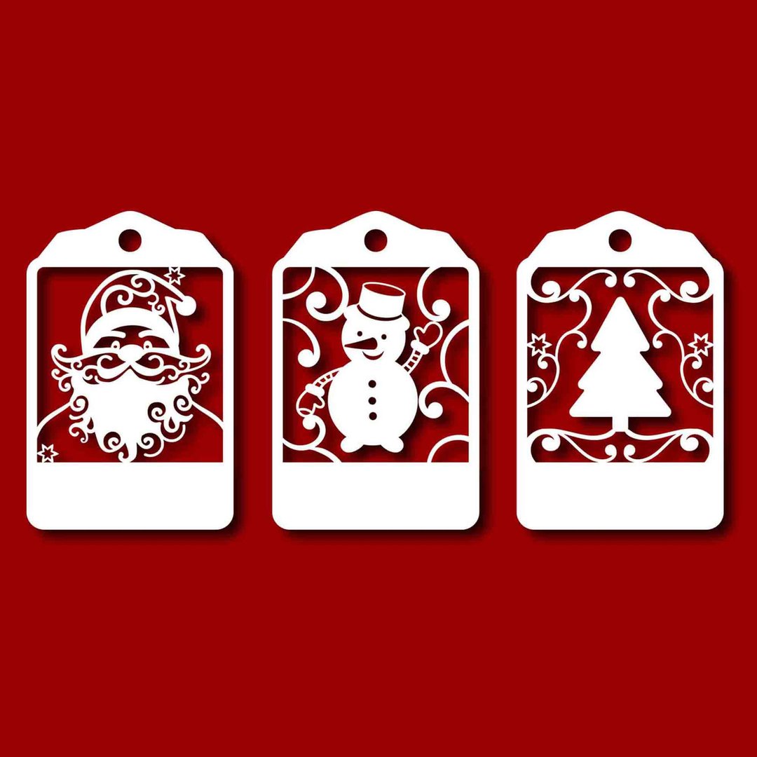 Christmas tags svg, christmas gift tags svg, santa gift tags svg, snowman gift - 图文模板设计 - 其他材质 