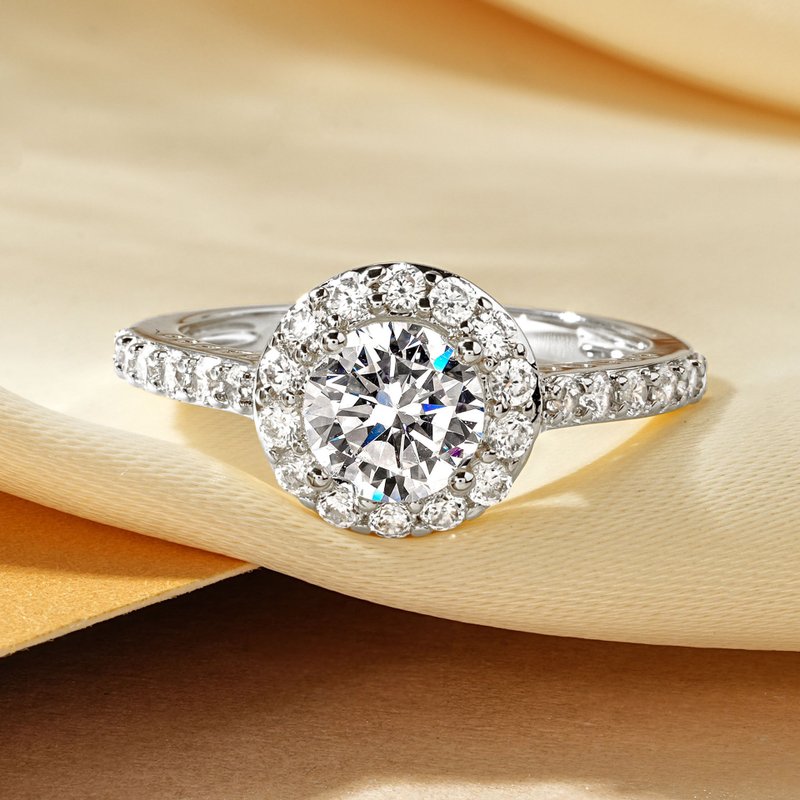 高碳钻戒指 圆形碎钻款 交换礼物 - 戒指 - 宝石 