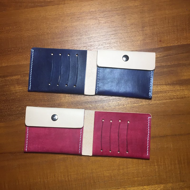 Oh Well - Wallet in amour 手作手染植鞣皮革短夹 - 皮夹/钱包 - 真皮 