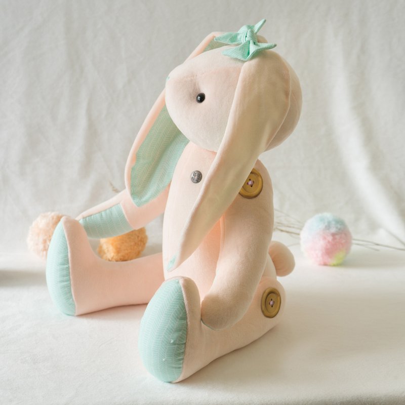 【附教学影片】3小时做一只-希可兔/材料包/嫩桃色/24cm/猫与好人 - 编织/刺绣/羊毛毡/裁缝 - 棉．麻 粉红色