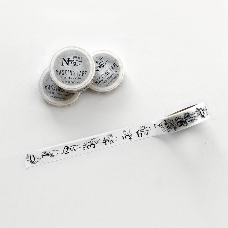 日本 KNOOP WORKS 和纸胶带 (数字) - 纸胶带 - 纸 白色