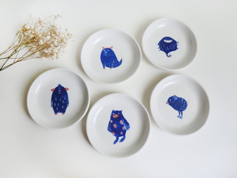 扮猪小怪兽 小碟子 - 浅碟/小碟子 - 瓷 白色